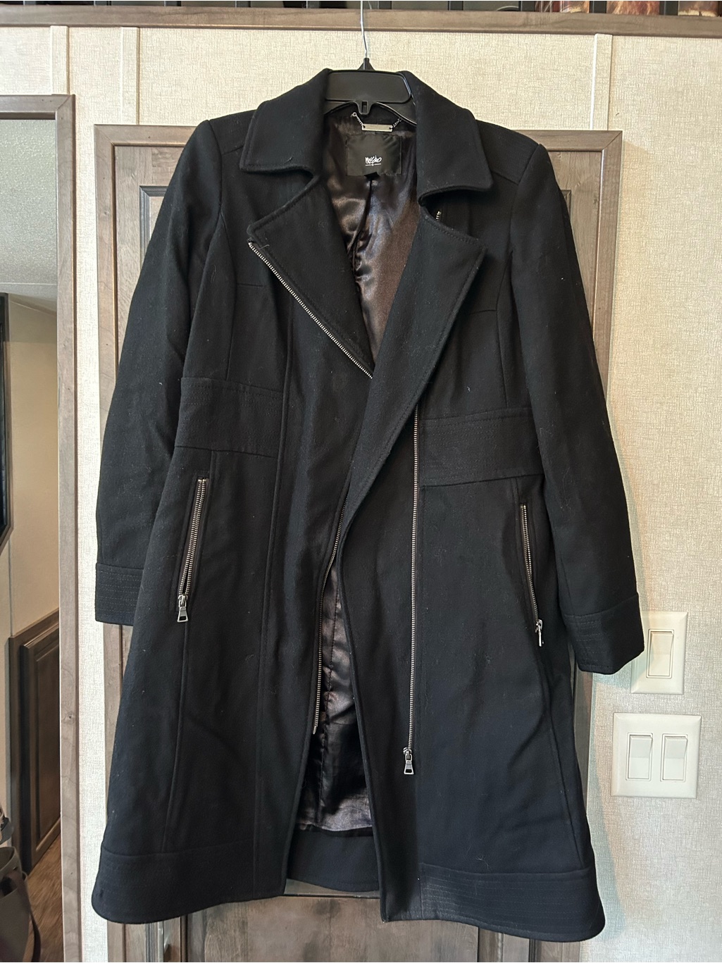 Mossimo Supply Co. Black Wool-Blend Trench Coat
